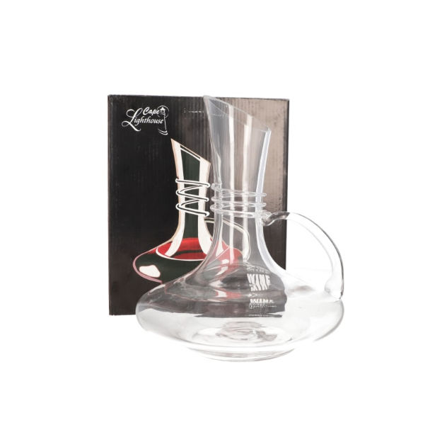 Clear wine decanter with rope design