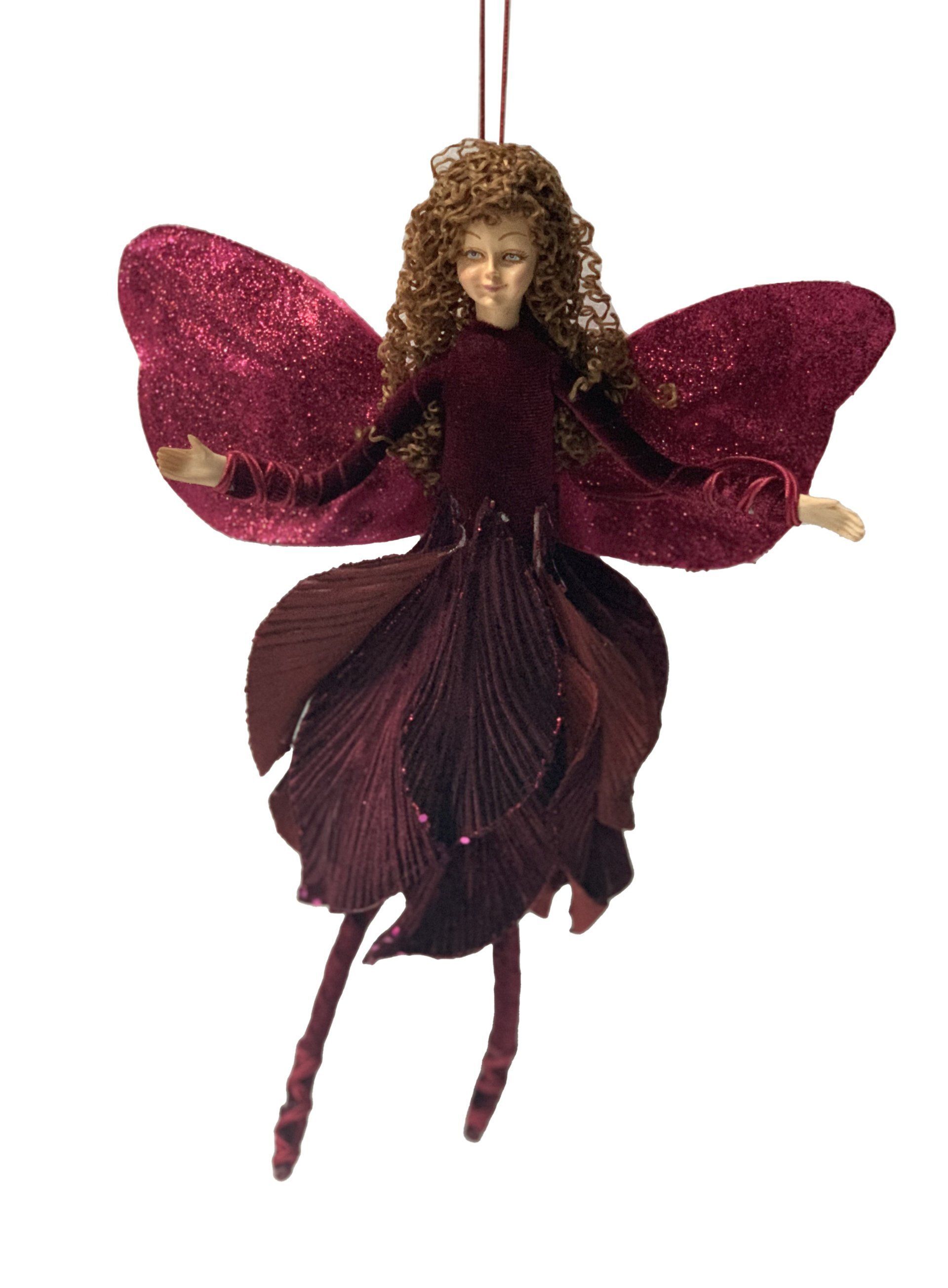 FAIRY WITH BURGUNDY DRESS 32CM