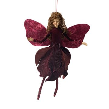 FAIRY WITH BURGUNDY DRESS 32CM