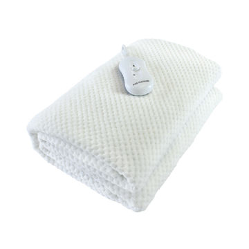 Pure Pleasure Single - Coral Fleece - Fitted E-Blanket W/ Skirt 91x188 In Tog Bag