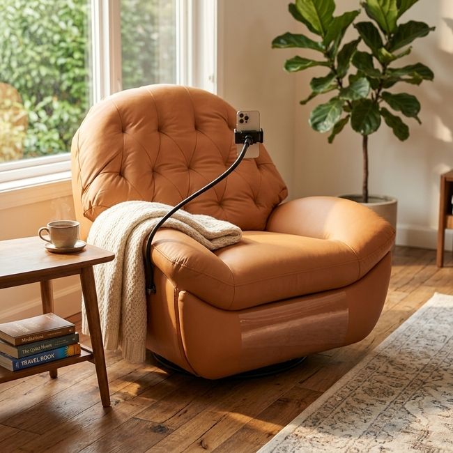 KC FURN-Hudson Swivel Recliner Chair (Leather Look)