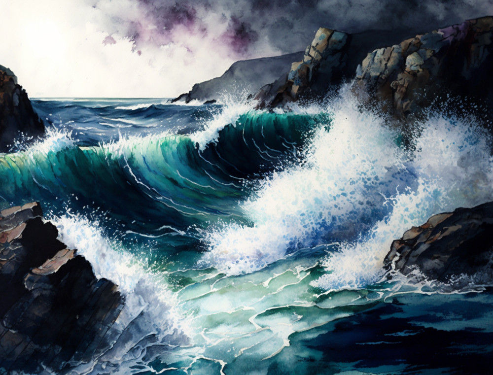 Canvas Wall Art - Canvas Wall Art: Seascape Beauty Painting - B1297 - [120 x 80 cm]