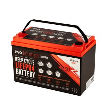 EvoCharge 16V 105Ah LiFePO4 Lithium Battery