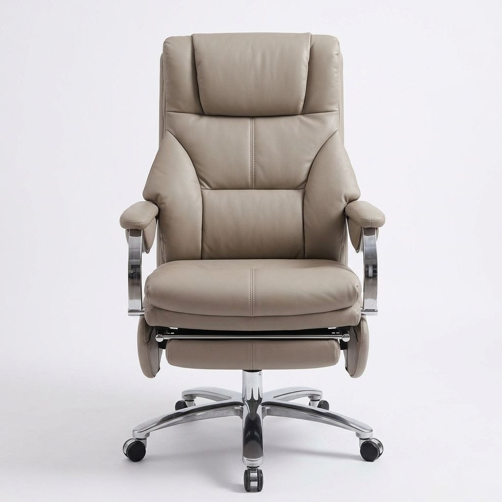 Luxury Ergonomic High-Back Executive Reclining Chair with Footrest