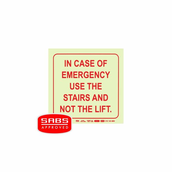 Photoluminescent 190MM Safety Sign - E15-In Case Of Emergency Use The ...