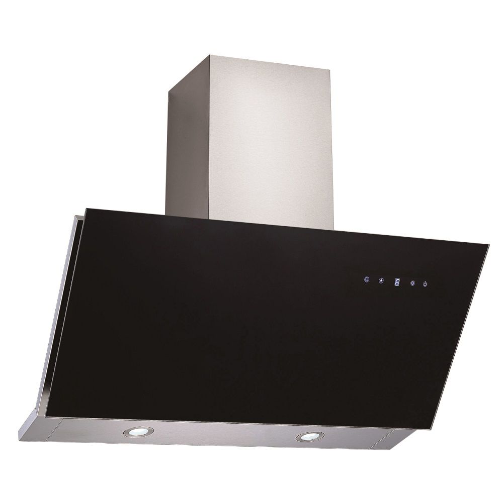 Falco 90Cm 45 Deg Black Glass Extractor FAL-90-30BG