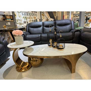 Prestige Home - Ovala Marble Top Coffee Table and Side Table set