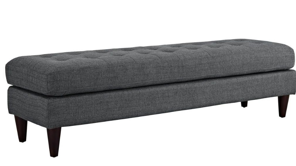 The Azure Empress Bench in Grey Beige - Queen
