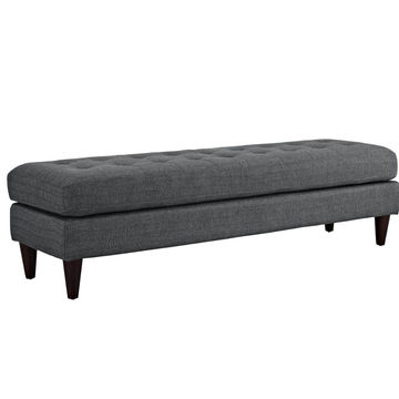 The Azure Empress Bench in Grey Beige - Queen