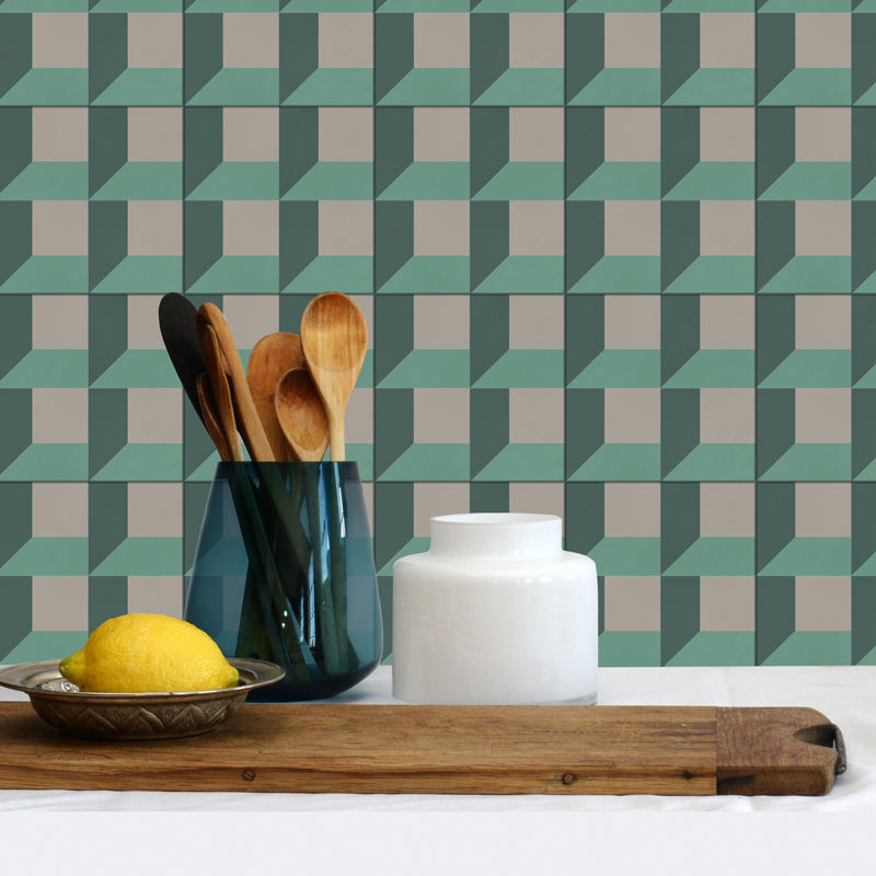 Pack of 20 15 x 15 cm Castelli Impilato Wall Tile Stickers