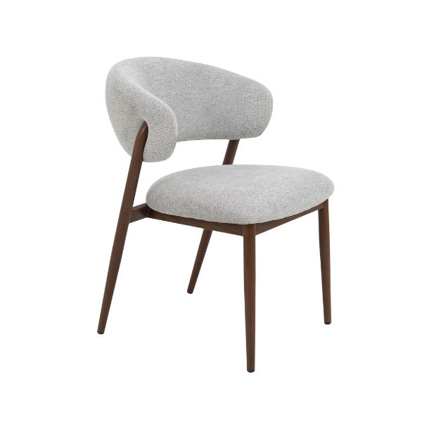 Chair Crazy Lyon Chair Walnut Metal Frame Aragon Light Taupe Fabric