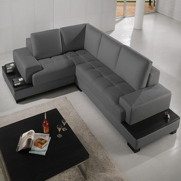Chanel L Shape Corner Sofa -PU Grey