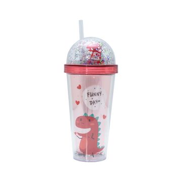Dino Water Bottle - Sunset Pink
