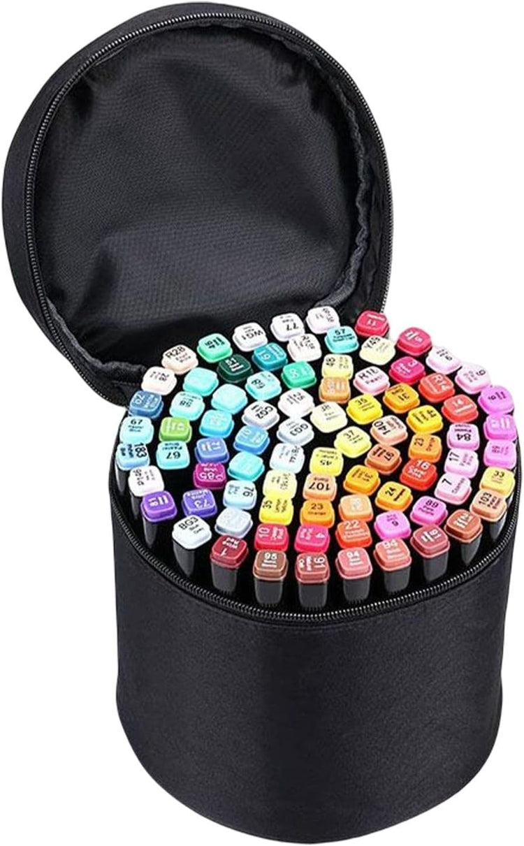 80 Colour Dual Tip Art Markers in Zipped storage case Draw Colour Scrapbook