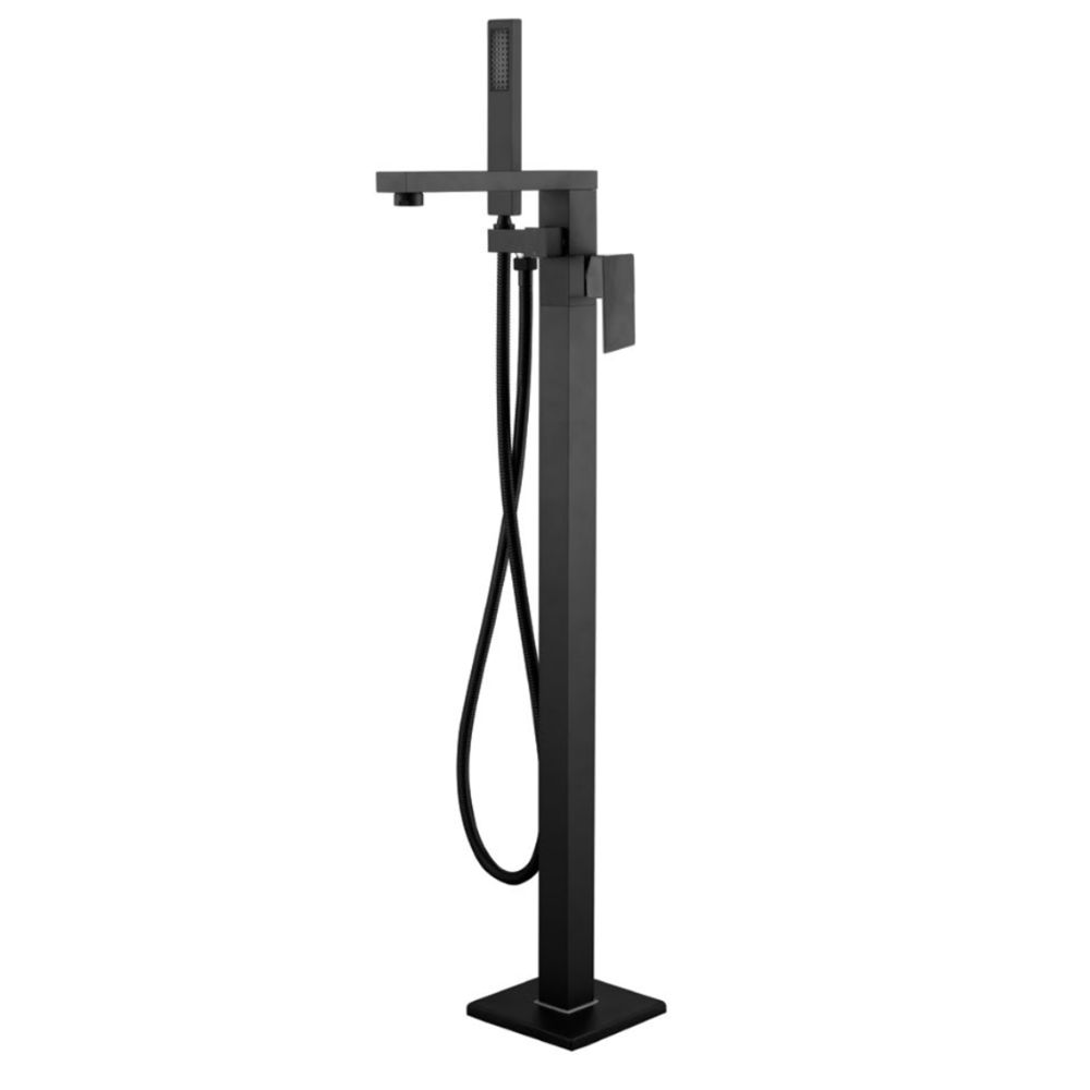 Luxus Free-Standing Square Bath Mixer, Black