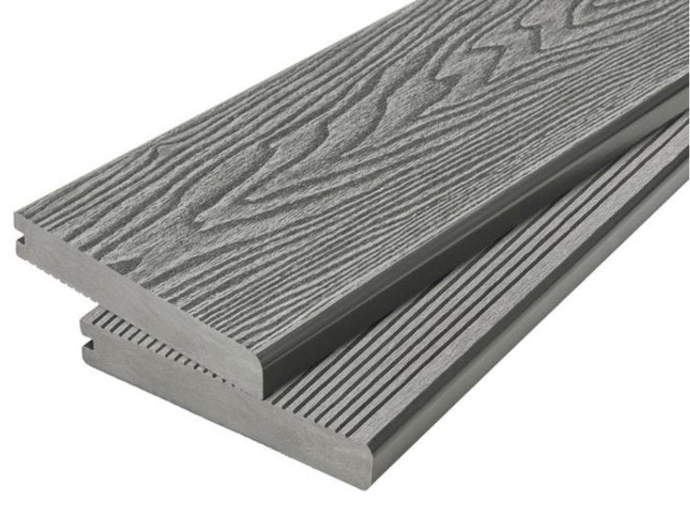Composite Decking Boards Wood Grain 1 Face and Anti Slip 1 Face - Reversible