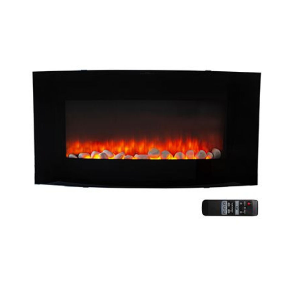 Fireplace Decorative Curved Glass Indoor with Crystals