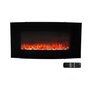 Fireplace Decorative Curved Glass Indoor with Crystals