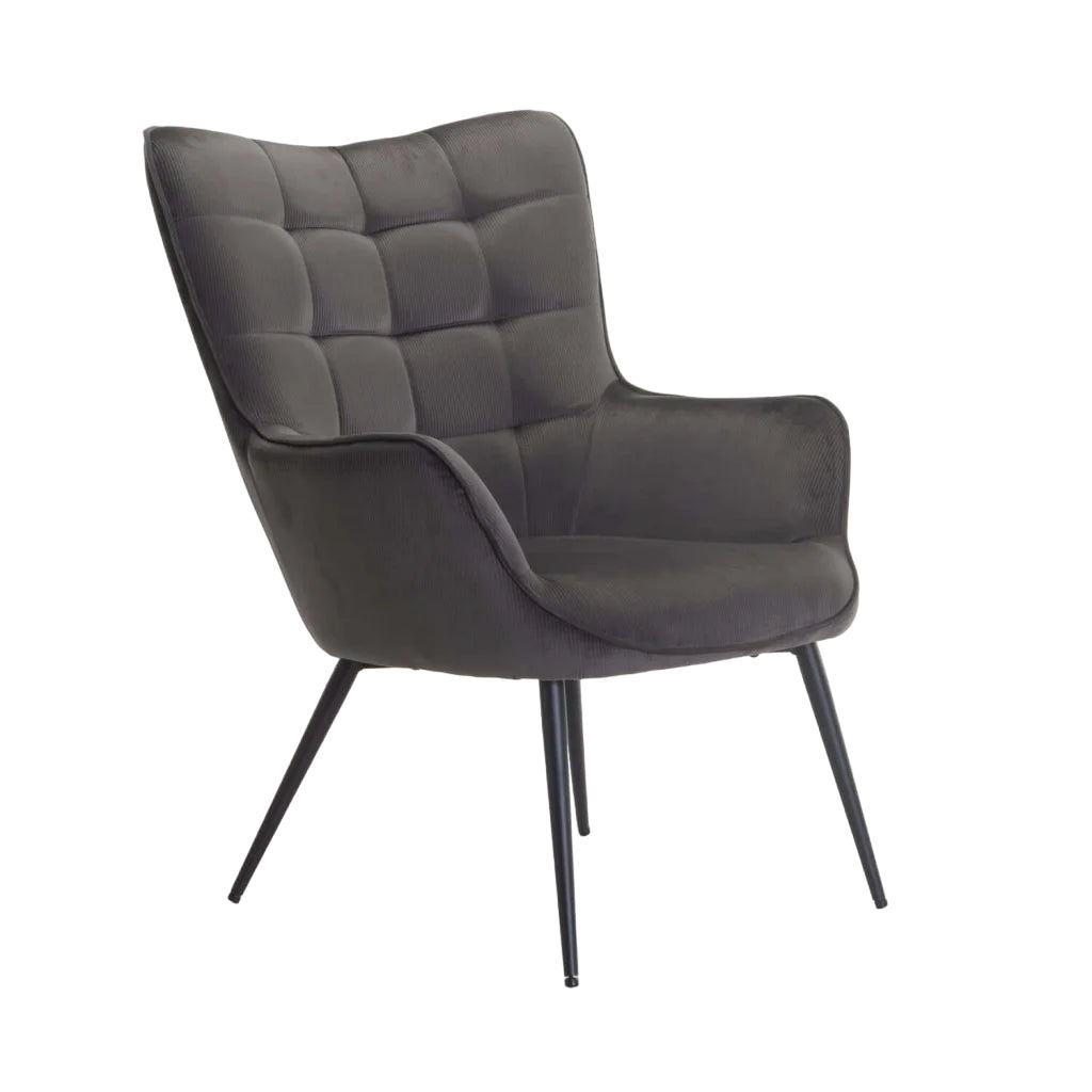 Vividitto - Mishika Velvet Chair - Dark Grey