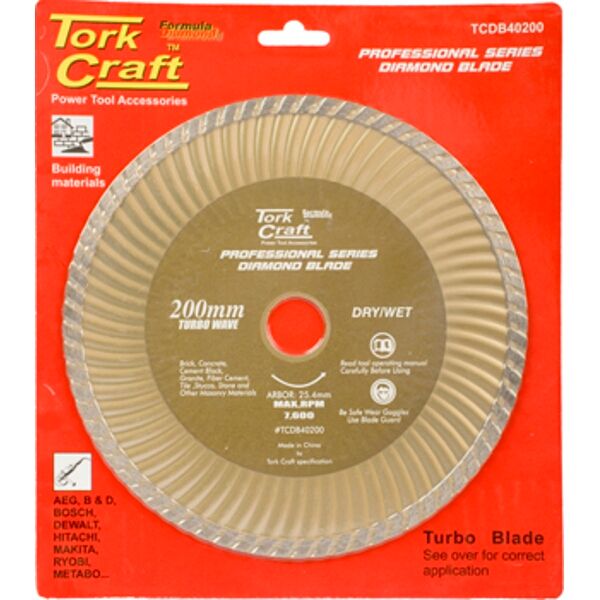 Diamond Blade 200X25.4Mm Turbo