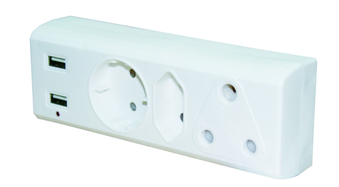 Sa & Schuck & Euro With 2 x USB Charger 1A