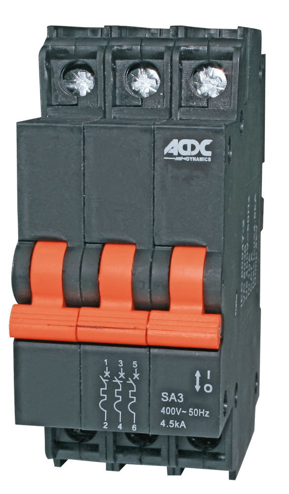 Circuit Breaker 13mm 4.5KA  3 Pole D-Curve  63A