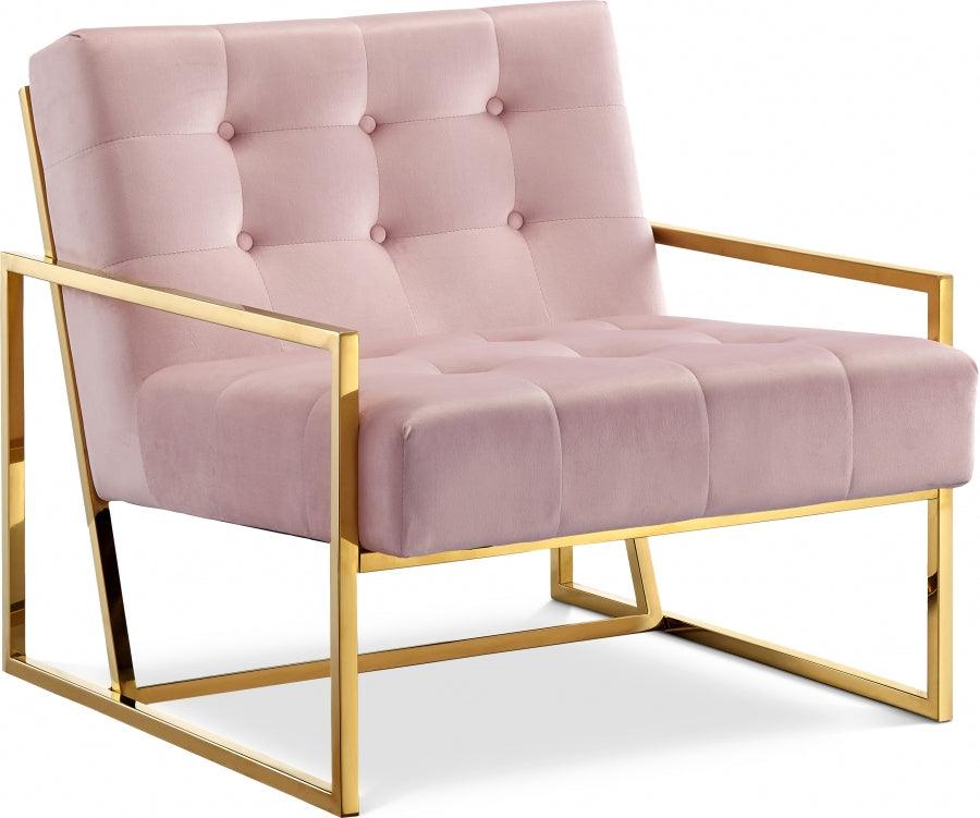 Velvet Accent Chair - Beige