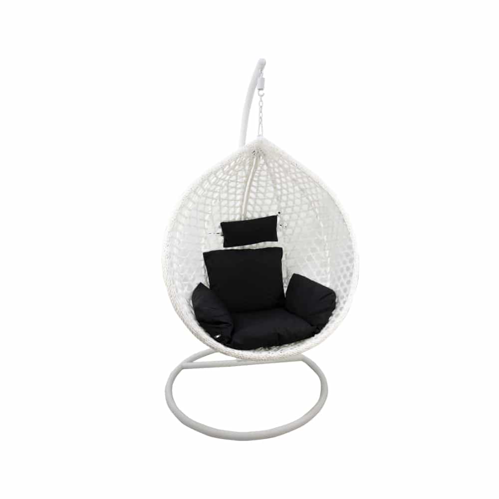 Swinging Chair with Cushions - White
