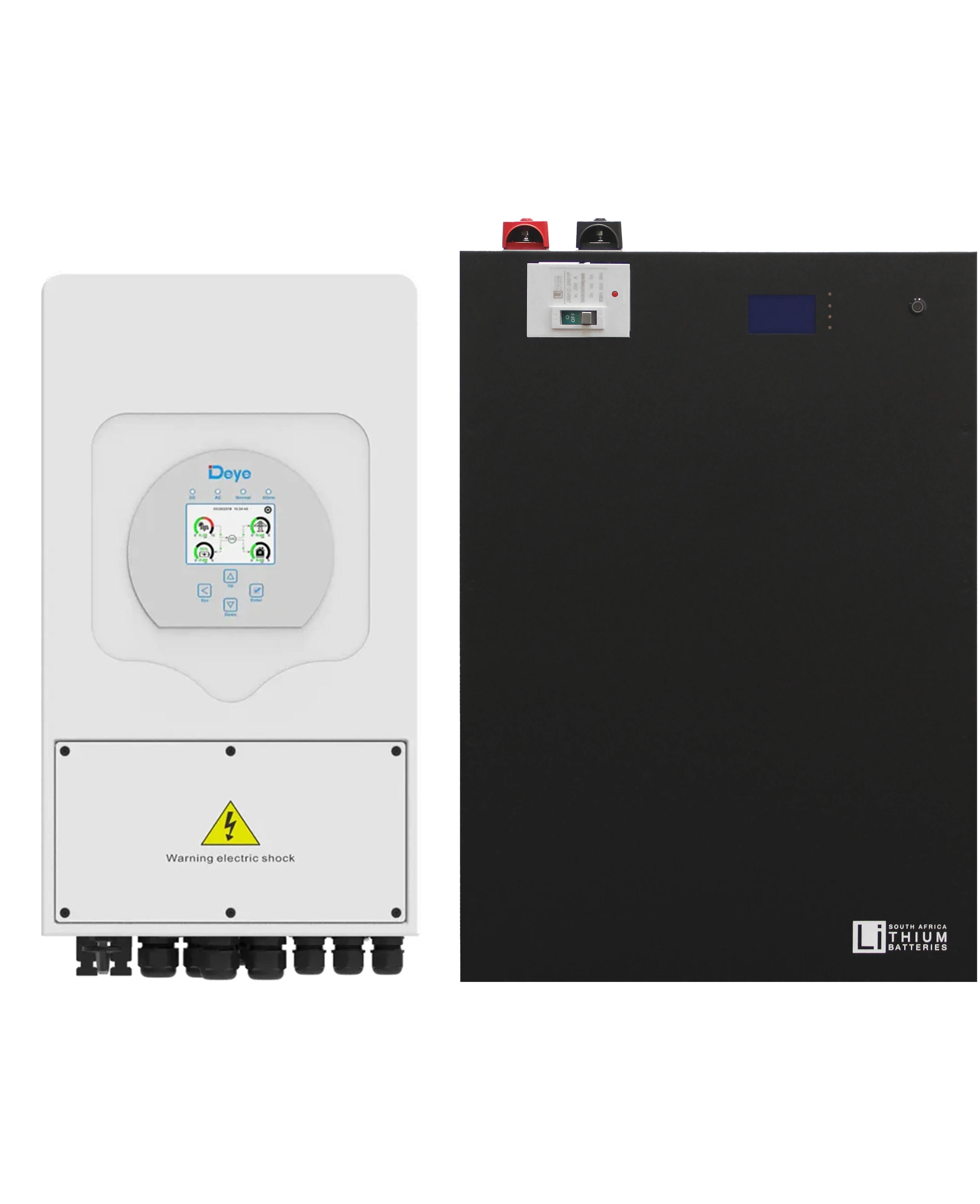 Deye 5kW Hybrid Inverter and 10.6kWh Wall Mount LBSA Battery Combo BLACK