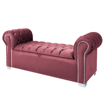 Destiny Sleigh Storage Ottoman-King-Pink