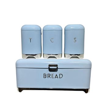 Bread Bin with 3-Piece Canister - Blue