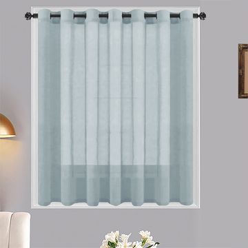 Matoc Designs Shorter Curtain -Mystic Voile -Duck Egg -Eyelet -Single Layer - 300cm W x 123cm H