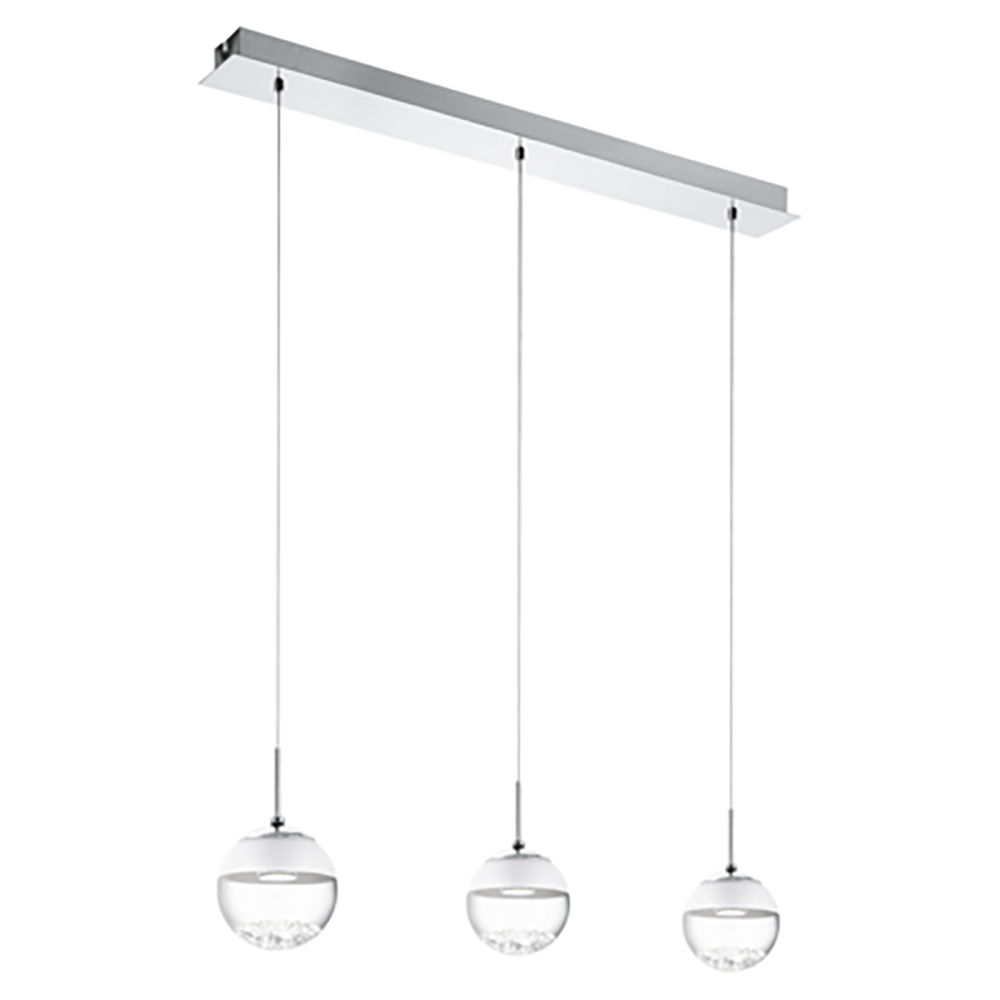 Montefio1 - 3 Lights - Pendant - Chrome & White
