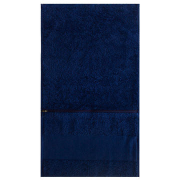 Bunty's Plush Gym Towel 450 GSM with Zip Pocket - Estate Blue (01 Pc Pack)