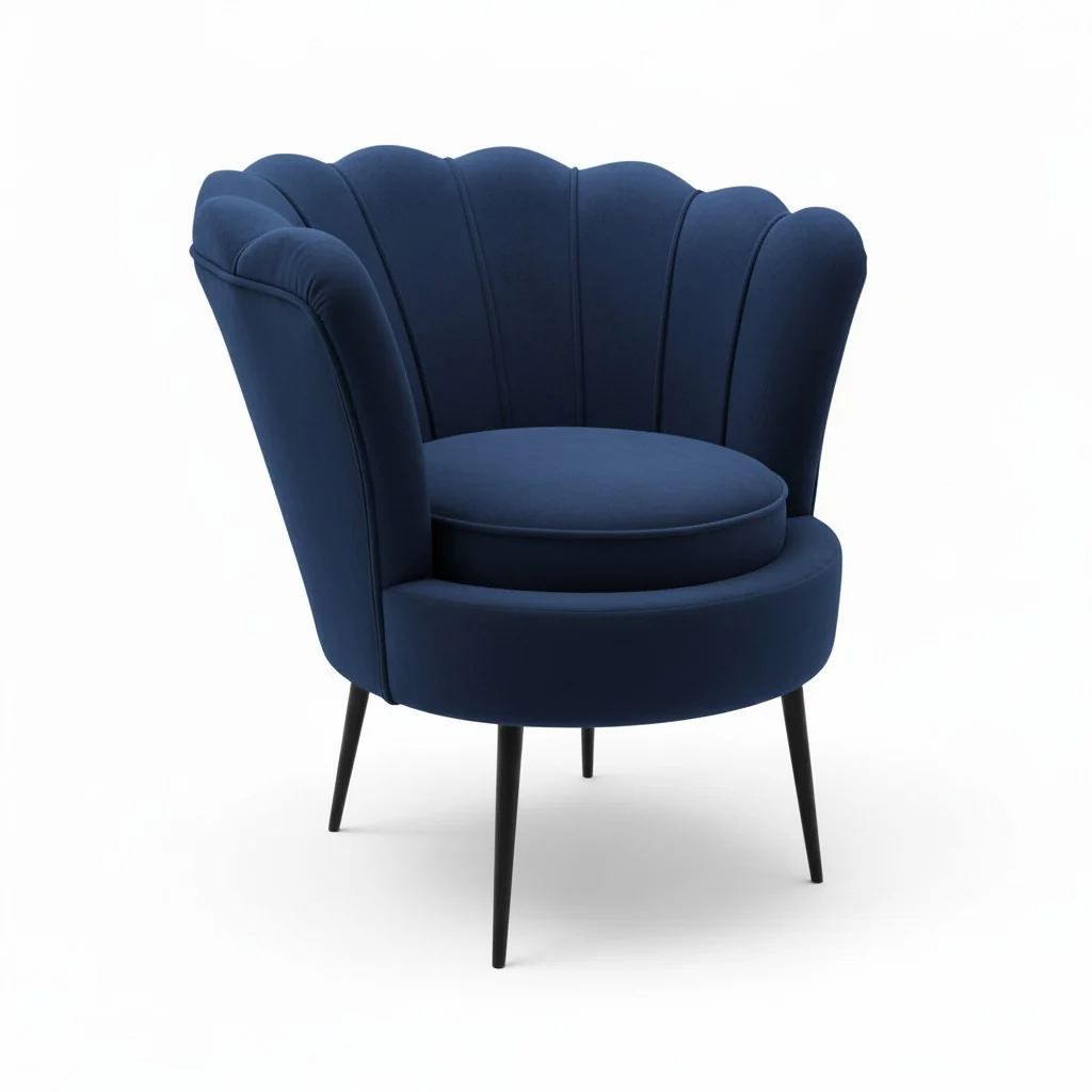 Nu Dekor - Daisy Velvet Occasional Chair - Navy