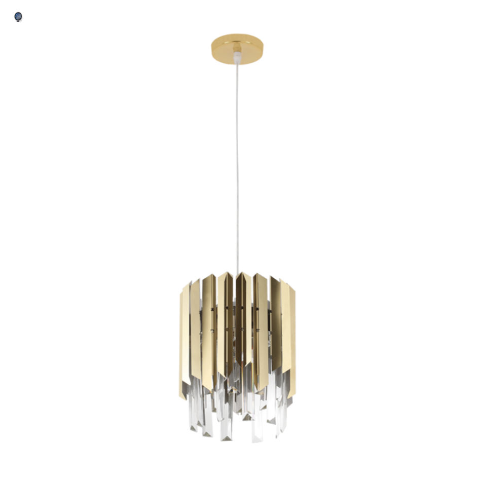 Stainless Steel LED Pendant with Crystals