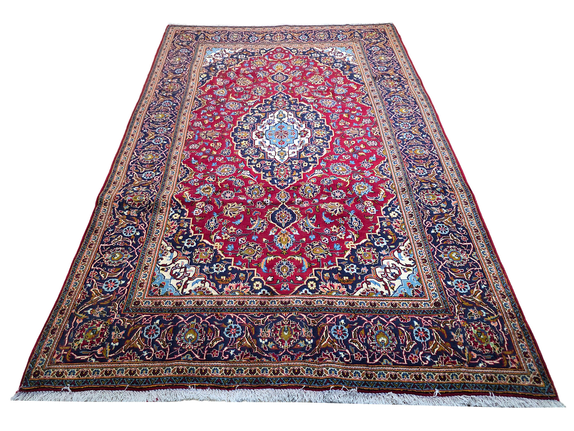 Stunning Persian Handknotted 2x3M Size Kashan Carpet - 300 x 193 CM