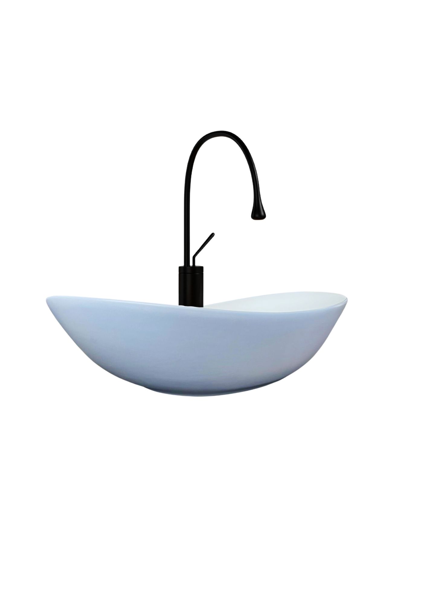 Counter top Ceramic Basin / table top - Zahara - Periwinkle & White Matt