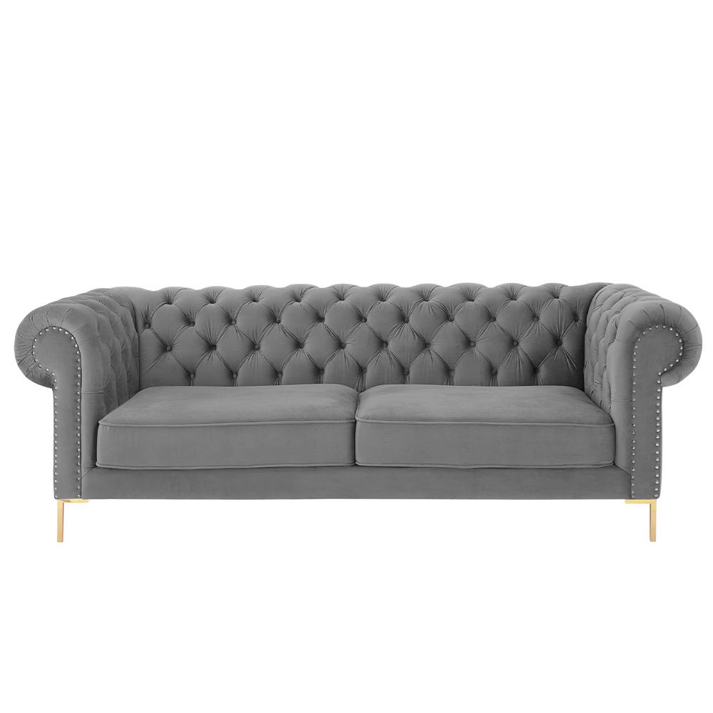Odel Chesterfield 3 Seater Couch - Grey