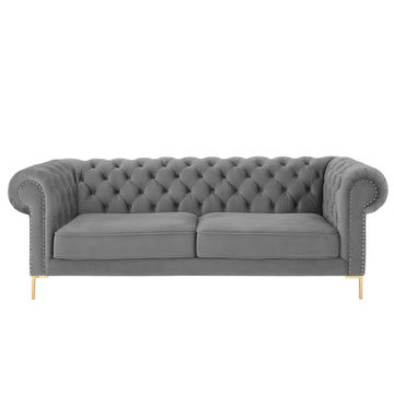 Odel Chesterfield 3 Seater Couch - Grey