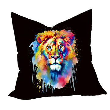 Bright Lion On Black Luxury Scatter Large
