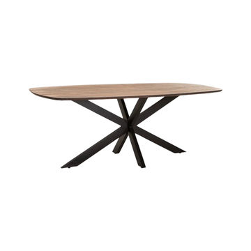 Vividitto - Sissa Danish Oval Solid Wood Dining Table - Dark Brown - 240 x 100 cm (8-10 Seater)