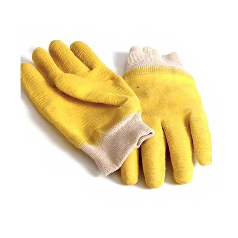 PIONEER SAFETY Yellow Comarex Crinkle Knit Wrist Glove Fully Dip Large