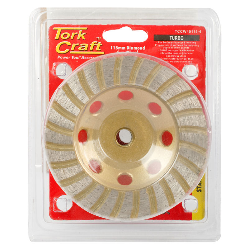 Tork Craft - Dia. Cup Wheel 115mm x M14 Turbo Laser Welded