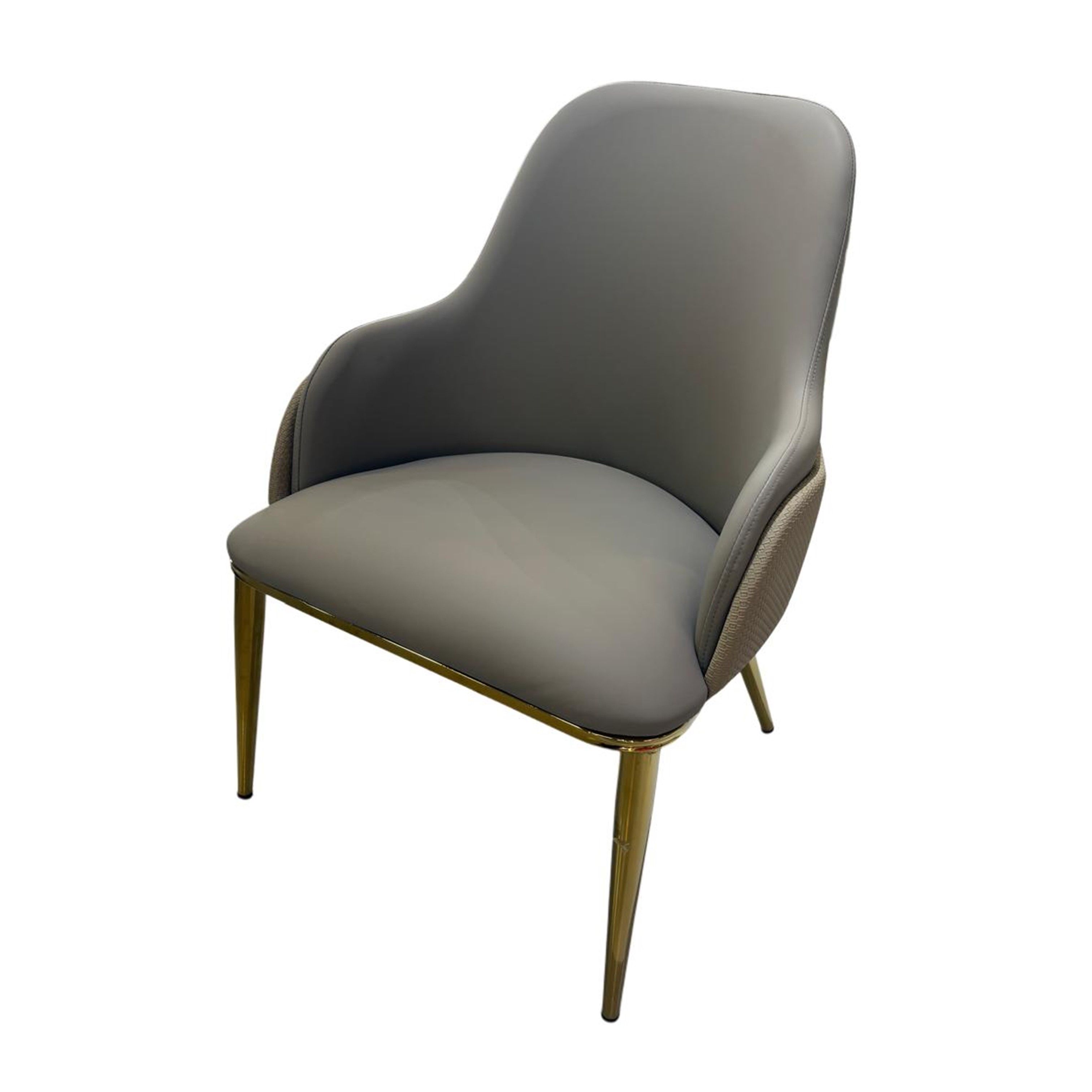 Gold-Accent Grey Lounge Chair Set