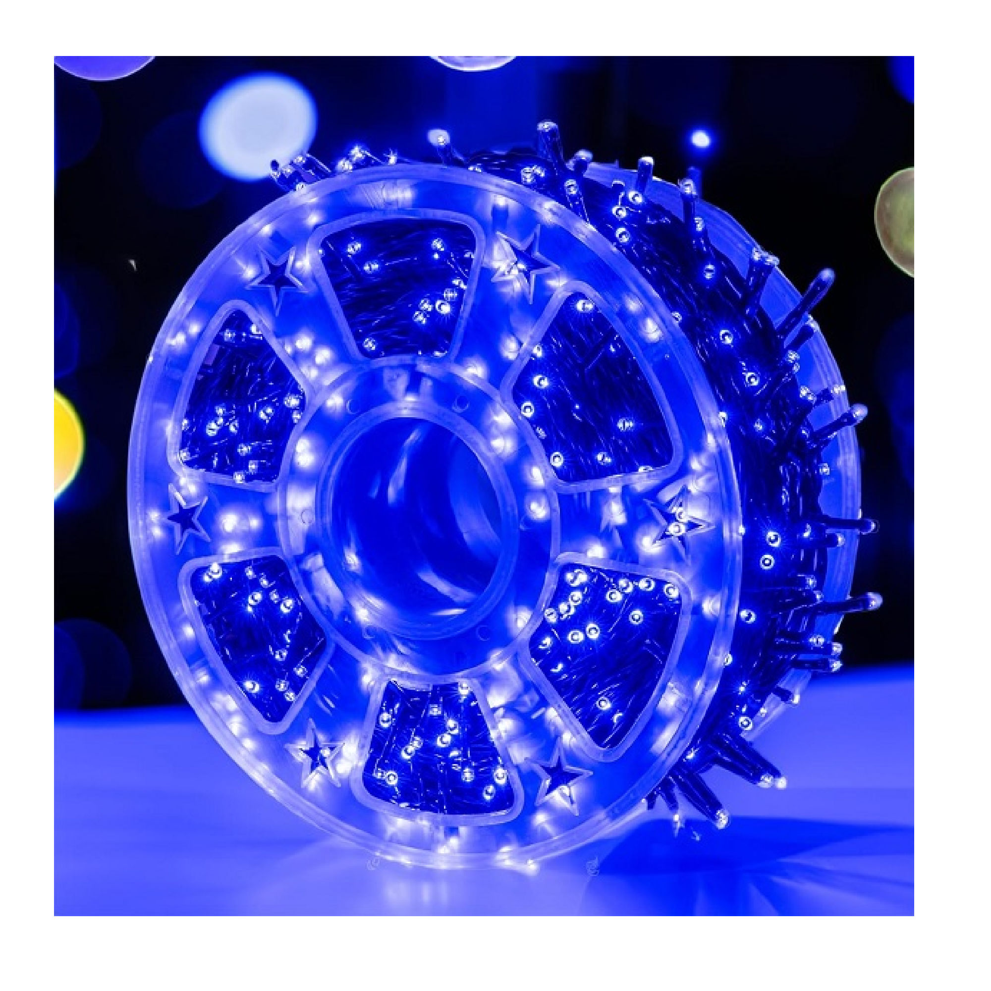 100M Blue 9V Fairy Light on Black Cable With 8 Modes
