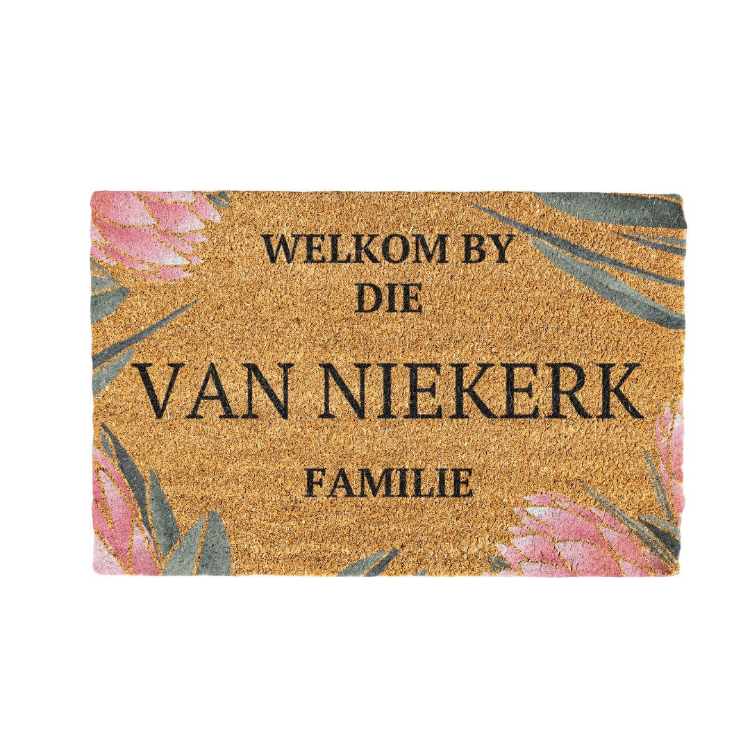 Van Niekerk Familie Naam Coir Doormat Design 700 x 400 mm