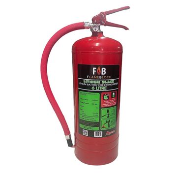 FlameBlock Lithium Battery Fire Extinguisher - 6 Litre