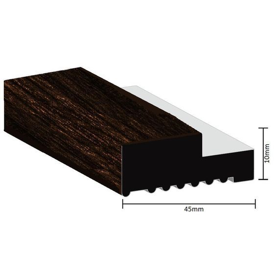Starter Trim for Wall Slatted Panel Eco Friendly SUPREME MOULDINGS Walnut T10mm x W45mm x L2400m