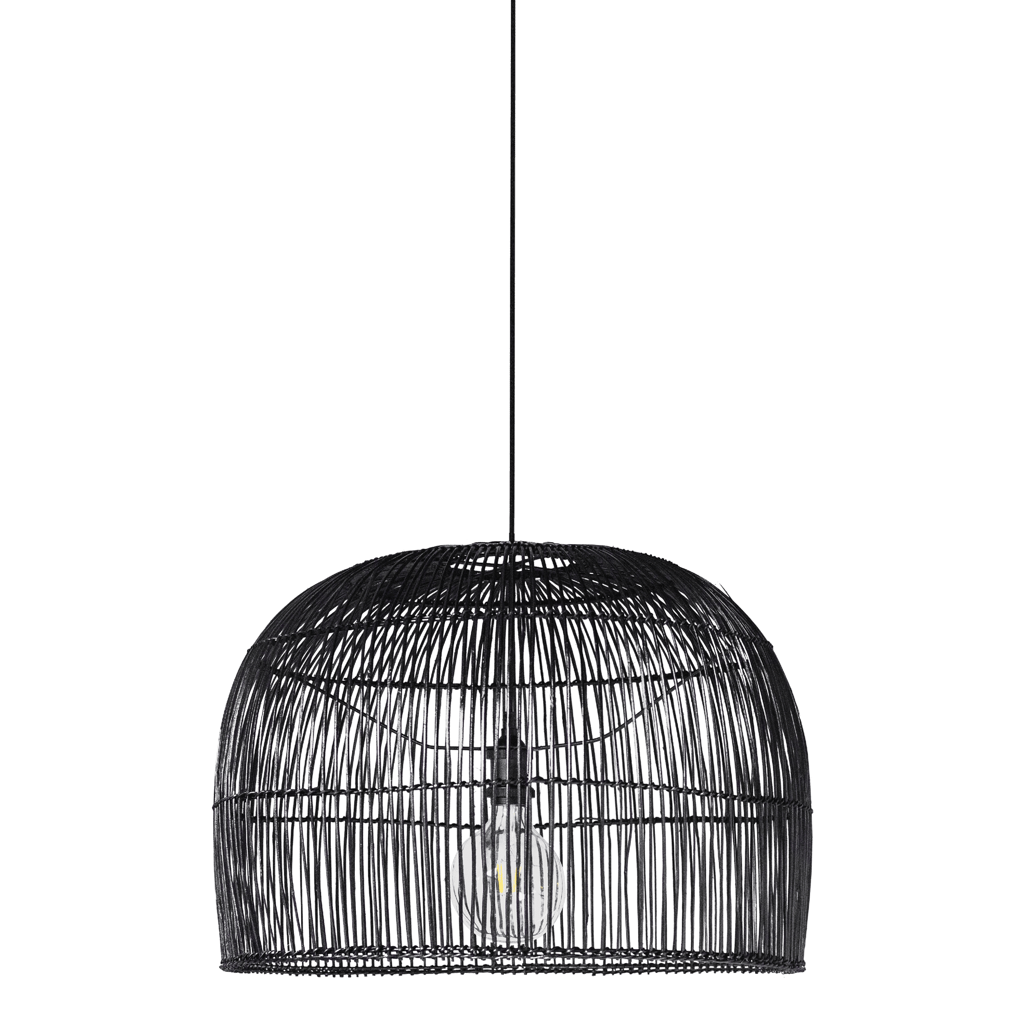 Zebbies Lighting Kgalou Black Hand Crafted Rattan Pendant Shade Only (Pendant Cord Excluded)